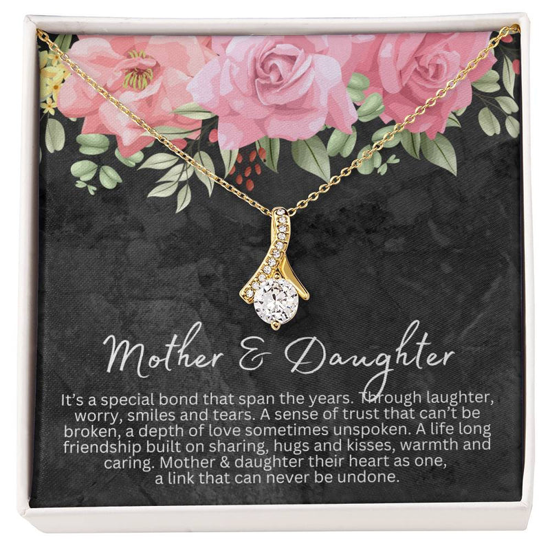 Mother and Daughter Alluring Beauty Pendant Necklace