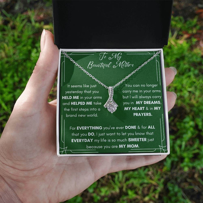 Alluring Beauty Necklace with Thank You Mom Card