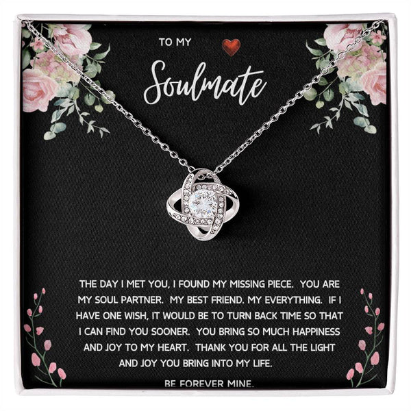 To My Soulmate Love Knot Necklace