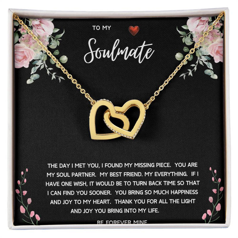 To My Soulmate Interlocking Hearts Necklace