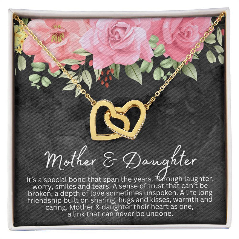 Mother and Daughter Interlocking Hearts Necklace