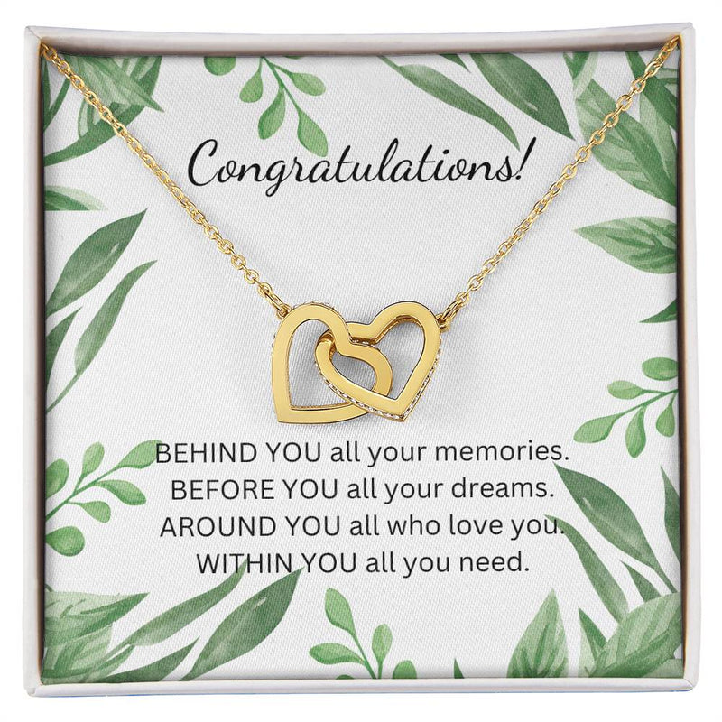 Congratulations Interlocking Hearts Necklace