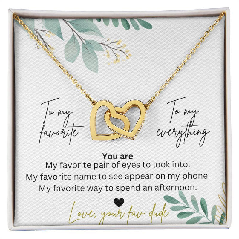 To My Favorite, To My Everything Interlocking Hearts Necklace