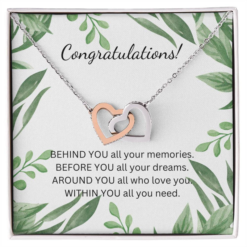 Congratulations Interlocking Hearts Necklace