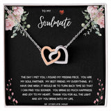 To My Soulmate Interlocking Hearts Necklace