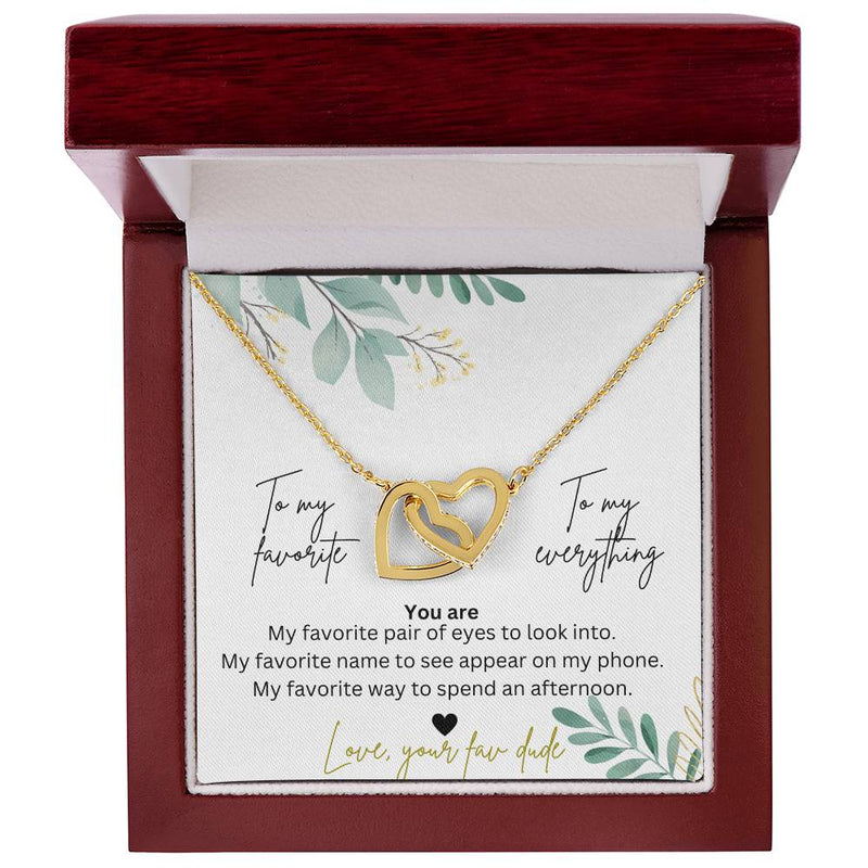 To My Favorite, To My Everything Interlocking Hearts Necklace