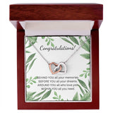 Congratulations Interlocking Hearts Necklace