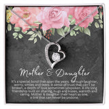 Mother and Daughter Forever Love Heart Necklace