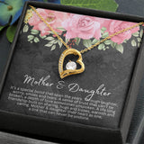 Mother and Daughter Forever Love Heart Necklace