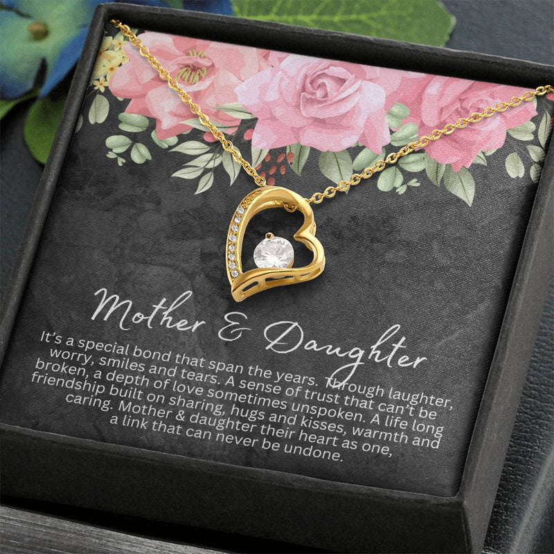 Mother and Daughter Forever Love Heart Necklace